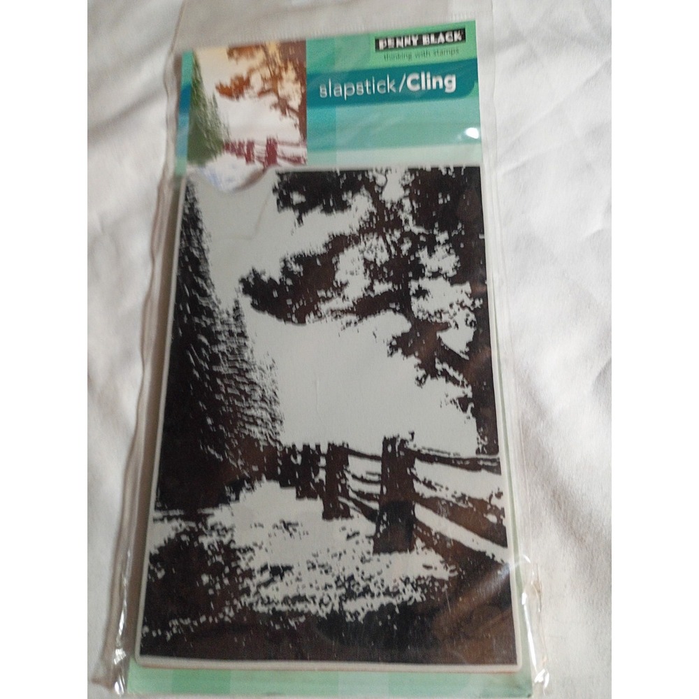 Penny Black Hidden Lane Slapstick Cling Stamp 40-416 Winter Fence Trees Scenic